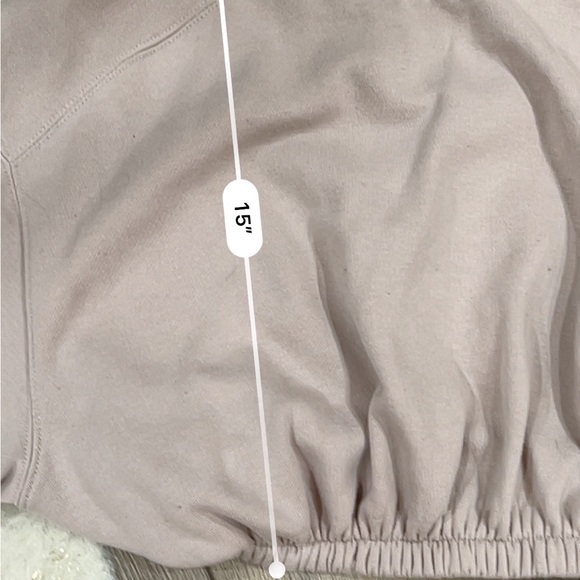 Zara beige cropped synched pullover sweatshirt - Picture 4 of 4